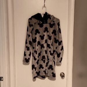 Disney Woman Size S Faux Fur Plush Long Hoodie Mickey Mouse Warm